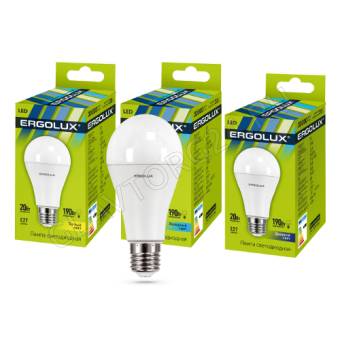 Лампа светод. Ergolux LED-A65-20W-E27-3K (ЛОН 20Вт E27 3000K 172-265В) NEW