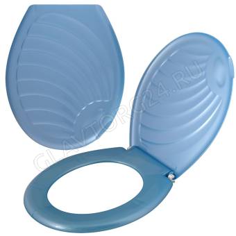Сиденье для унитаза "Ракушка" с крышкой (голубой) СГ72-92