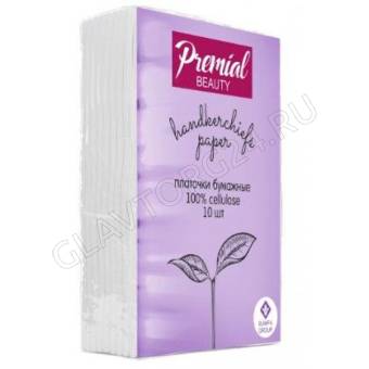 Premial платочки бумажные 3-х-слойные 6шт неароматизированные/240шт