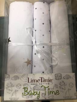 Набор простыней 3шт 100*150см сатин Lime Time Baby Time Теремок АКЦИЯ