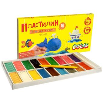Пластилин 18цв 270г Каляка-Маляка+стек д/творчества ПКМ18-П Каляка-Маляка