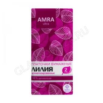 AMRA платочки бумажные 2х-слойные 10шт аромат лилии/240