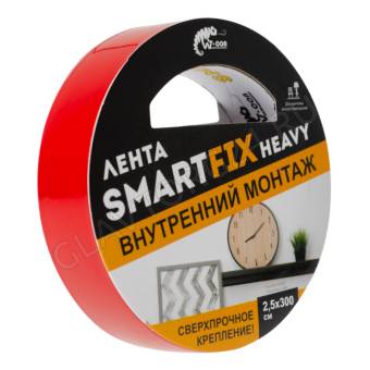 SFV2530T Сверхсильная лента для внутреннего монтажа SmartFix HEAVY, 2,5*300см, прозрачная/10
