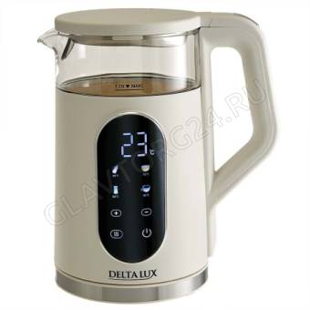Чайник электрический DELTA DE-1025 1,7л 2,2кВт стекло, пластик белый