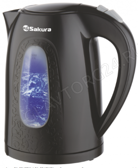 Чайник электрический SAKURA SA-2345BK 2л 2,2кВт пластик черный