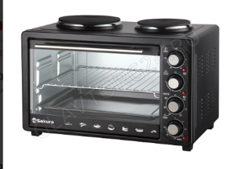 Шкаф жарочный SAKURA SA-7024HBK 23л 3,08кВт 2 конфорки черный (Без коробки)