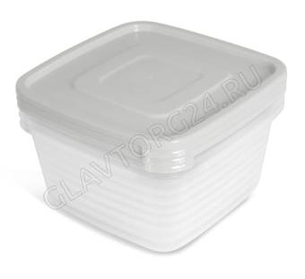 Контейнер для продуктов СВЧ "Унико" квадратный 0,9 набор 3шт.С213