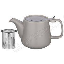 ЧАЙНИК 500МЛ ЗАВАРОЧНЫЙ С МЕТАЛЛ.СИТОМ И КРЫШКОЙ "VELOUR" 19*8,5*10СМ СЕРЫЙ/24 арт. 470-371