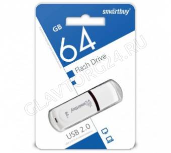 Модуль памяти 64Gb USB 2.0 SmartBuy Paean белый