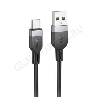 Кабель USB штекер-Type-C штекер HOCO X109 2м силиконовый 2,4А черный