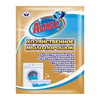 ALMAZ Мыло-порошок Хозяйственное 300г для АВТОМАТИЧЕСКОЙ И РУЧНОЙ СТИРКИ