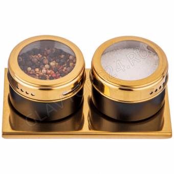 НАБОР ДЛЯ СПЕЦИЙ AGNESS 3 ПР."ЧЕРНОЕ ЗОЛОТО" НА МАГНИТАХ+МЕТАЛ.ПОДСТАВКА 14*9*5 СМ/24 арт. 912-032