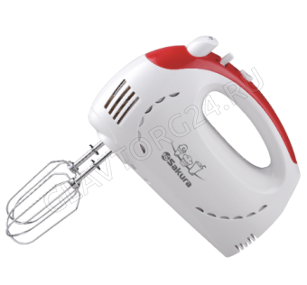 Миксер SAKURA SA-6319R 350Вт 4 насадки бело-красный