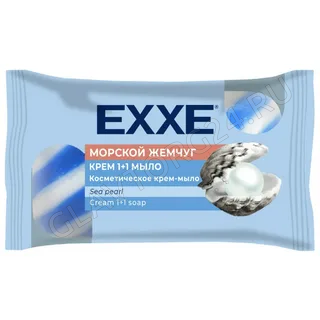 EXXE Крем-мыло 1+1 90г х 1штука "Морской жемчуг" (СИНЕЕ полосатое)