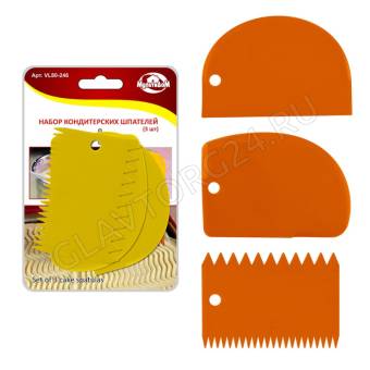 Набор кондитерских шпателей. 3 шт. 10,5х7,5, 12х8, 12х8,5 VL80-246