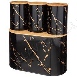 НАБОР AGNESS ХЛЕБНИЦА 2В1 34*18*20СМ БАНКА ДЛЯ СЫПУЧИХ 11*15,5СМ 3ШТ/4 арт. 790-231