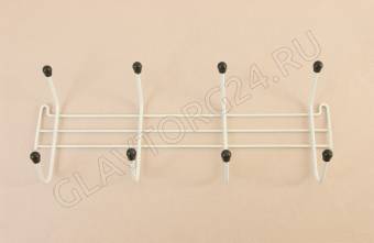 Вешалка д/одежды 4 крючка (45*18*8см) белая АЛТ 04/10шт