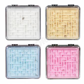 ЮL Зеркало карманное, пластик, стекло 6,3*6,3 см, 4 цвета