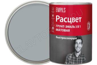 Грунт-эмаль б/сох "РАСЦВЕТ" матовая темно-серая 2,7 кг (замята)