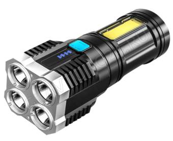 Фонарик Ultraflash LED51525 (фонарь акк 4В, черн., 4LED+COB, 3 Вт, 4 реж, Micro -USB, бокс)