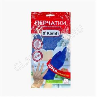 Перчатки латексные прочные Komfi HB003G р-р(L) 12/144шт