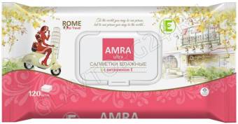 Салфетки влажные AMRA travel освежающие 120шт ассортимент /6