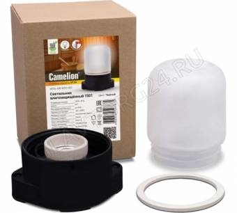 Светильник Camelion 1501 влагозащ.черный до 125оС (НПД-400 КСС-001 230В 60Вт)