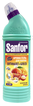 SANFOR АРОМА гель для чистки сантехники (Сочные тропики), 750 гр/6