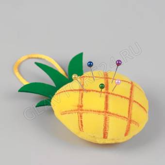 Игольница с петлей «Ананас», цвет желтый