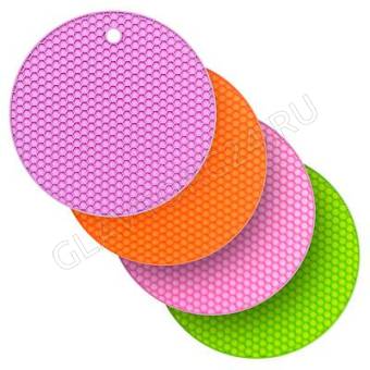 Подставка 18см под горячее силикон Соты 3цв. РОСС CN.АГ99.Д04738 арт. 891-298