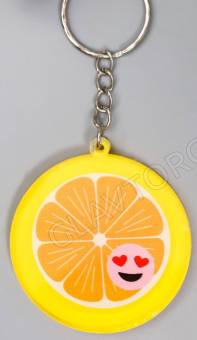 Брелок пластик "Апельсин со смайликом" 4х4 см   7370557