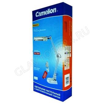 Свет. настольный Camelion KD-017 А белый/подст.+струбц. C01