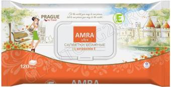 Салфетки влажные AMRA travel освежающие 120шт Париж /6