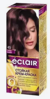 ECLAIR w9 Стойкая крем-краска д/волос № 4.5 дикая вишня