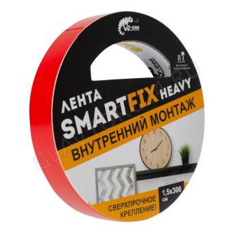 SFV1530T Сверхсильная лента для внутреннего монтажа SmartFix HEAVY, 1,5*300см, прозрачная/10