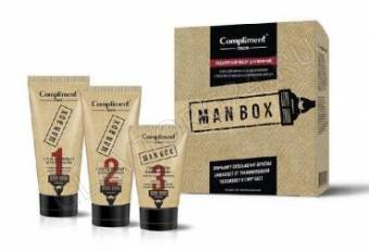 Compliment men Man BOX ПН №1910 для чувствительной кожи КРАФТ матовый (гель д/бр 50мл+гель п/бр 50мл