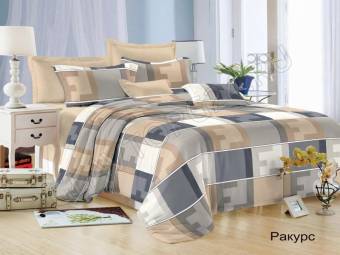 КПБ Евро Satin collection Микросатин РАКУРС Под200*220+Пр220*240+2Нав(70*70)