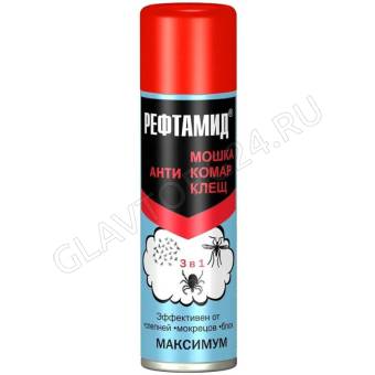 Рефтамид Максимум 100мл/15шт аэрозоль от комаров,мошек,клещей 