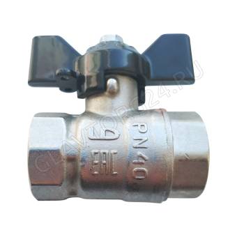 Кран шаровый PN40 3/4  B/B бабочка