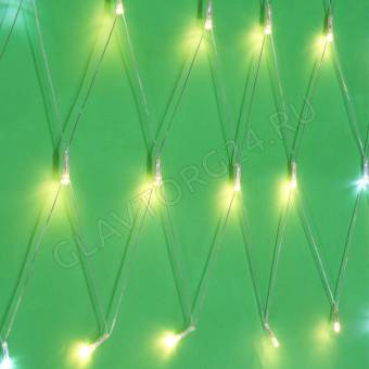 СНОУ БУМ Гирлянда эл. бахрома-сетка 100LED, 2,5х0,5м, шампань, мерцание 20 LED, ПВХ прозрач., 220В