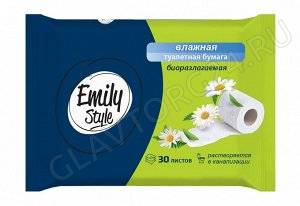 Emily Style Влажная РАСТВОРЯЮЩАЯСЯ туалетная бумага 30шт/35