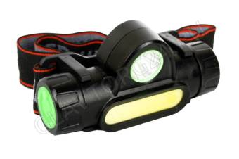 Фонарик Ultraflash E1340 (налоб. аккум 3,7В, черный, XPE + COB LED, 3 Ватт, 2 реж., магнит, бокс)