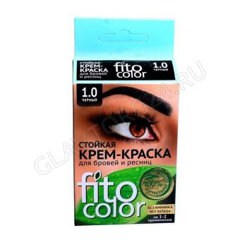Краска-крем для бровей и ресниц Fitocolor  на 2 прим т черный 2*2мл