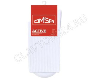 Носки женские с высокой резинкой х/б Omsa 152 ACTIVE  р-р 35-38 белый
