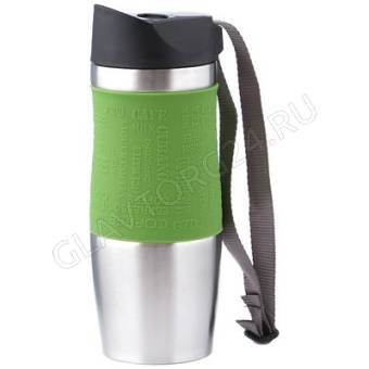 ТЕРМОКРУЖКА 400МЛ AGNESS С КНОПКОЙ-СТОППЕРОМ И УДОБНЫМ РЕМЕШКОМ ДЛЯ ПЕРЕНОСКИ/30 арт. 709-030