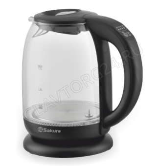 Чайник электрический SAKURA SA-2718DBK 1,7л 2,2кВт стекло черный