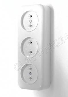 Розетка 3 ОП Минск РА16-244 (АБС пластик)/56шт