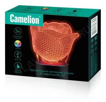Ночник Camelion NL-401 (Led наст. свет-к, 3Вт, RGB, USB)