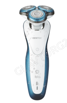 Бритва CENTEK CT-2163 роторная 3 головки аккумулятор сухое, влажное бритье серебристый