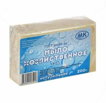 Мыло хозяйственное 72% 200гр /60шт  в п/пленке ЦВЕТНОЙ
